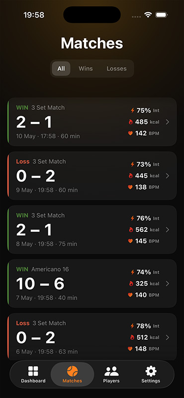 Match list