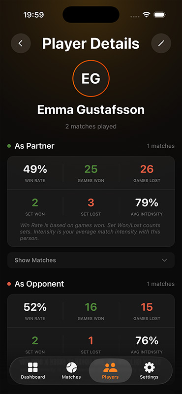 Player details